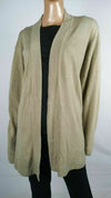 Karen Scott Women Long Sleeve Beige Knit Front-Open Cardigan Sweater Plus 3X