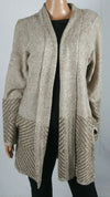 Karen Scott Women Long Sleeve Marl Front Open Duster Cardigan Sweater Plus 2X