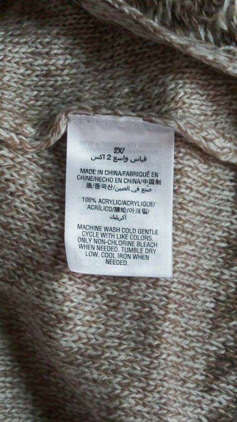 Karen Scott Women's Long Sleeve Marl Front Open Duster Cardigan Sweater Plus 2X