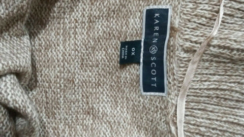 Karen Scott Women Long Sleeve Marl Front Open Ruffle Cardigan Sweater Plus 0X