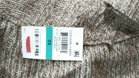 Karen Scott Women Long Sleeve Marl Front Open Ruffle Cardigan Sweater Plus 0X