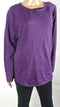 New Karen Scott Women Long Sleeve Purple Curve -Hem Tunic Sweater Plus 1X
