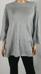 New Karen Scott Women 3/4 Sleeve Gray Ballet Neck Sweater Button Cuff Plus 1X
