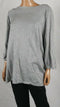 New Karen Scott Women 3/4 Sleeve Gray Ballet Neck Sweater Button Cuff Plus 1X