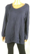 Karen Scott Women Long Sleeve Blue Texture Pullover V-Neck Tunic Sweater Plus 1X