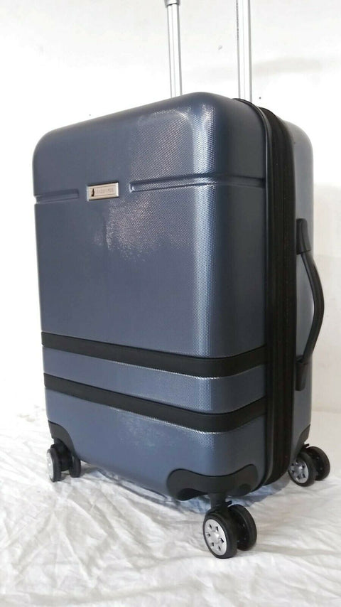 $240 London Fog Southbury II 21" Hard Carry On Expandable Luggage Suitcase Blue