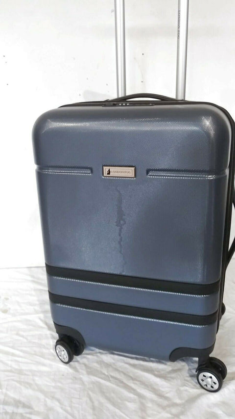 $240 London Fog Southbury II 21" Hard Carry On Expandable Luggage Suitcase Blue