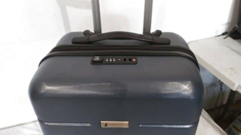 $240 London Fog Southbury II 21" Hard Carry On Expandable Luggage Suitcase Blue