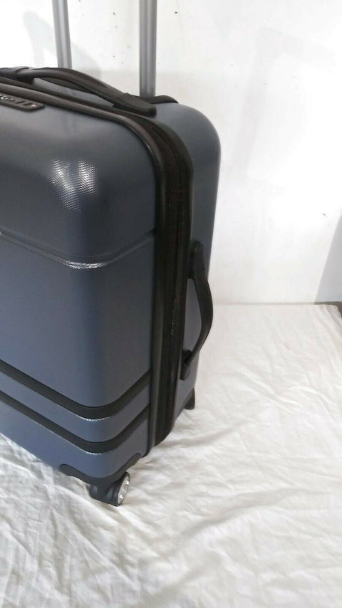 $240 London Fog Southbury II 21" Hard Carry On Expandable Luggage Suitcase Blue