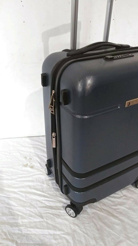 $240 London Fog Southbury II 21" Hard Carry On Expandable Luggage Suitcase Blue