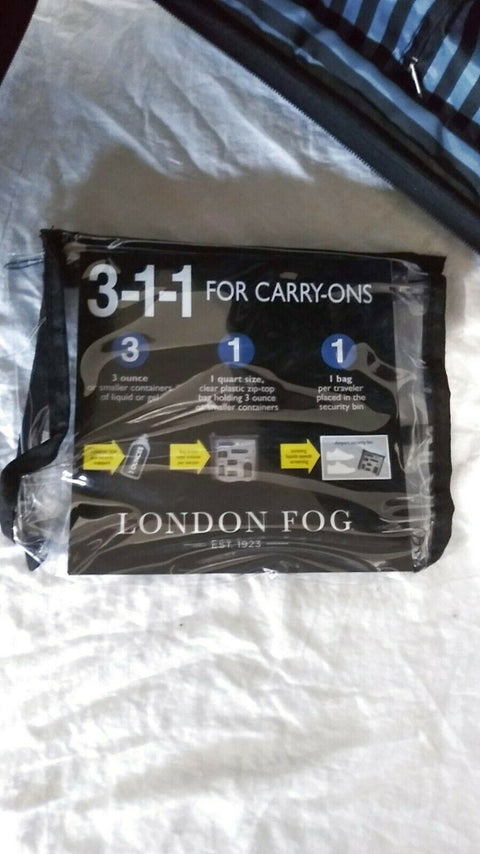 $240 London Fog Southbury II 21" Hard Carry On Expandable Luggage Suitcase Blue