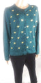 Charter Club Women Long Sleeve Green Embroidery Button Front Cardigan Sweater XL