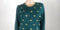 Charter Club Women Long Sleeve Green Embroidery Button Front Cardigan Sweater XL
