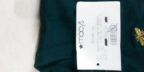 Charter Club Women Long Sleeve Green Embroidery Button Front Cardigan Sweater XL