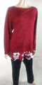 Charter Club Women's Long Sleeve Red Printed Hem Tunic Pullover Sweater Plus 3X