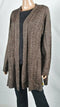 Karen Scott Women Cardigan Sweater Long-Sleeve Brown Cable Knit Acrylic Plus 1X