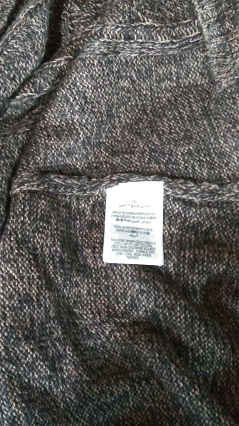 Karen Scott Women Cardigan Sweater Long-Sleeve Brown Cable Knit Acrylic Plus 1X