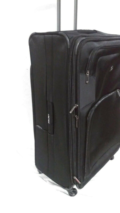 $320 Delsey Optimax 29" Expandable Spinner Suitcase Luggage Black Upright