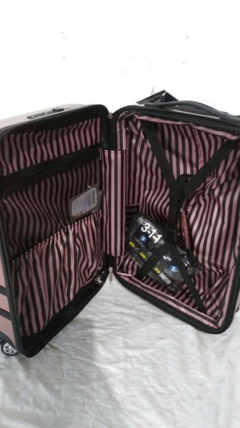 $300 New London Fog Southbury II 21" Hard Carry On Expandable Luggage Suitcase