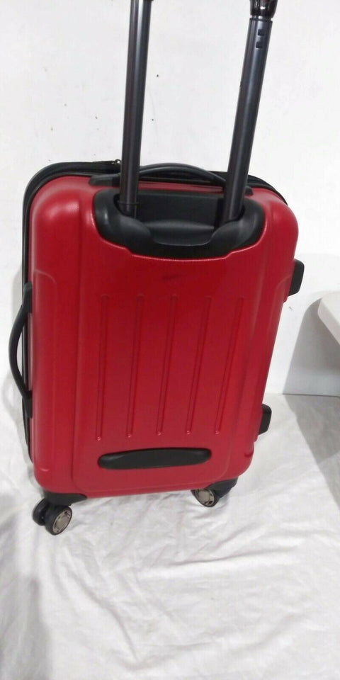 $280 New Kenneth Cole Reaction Renegade 20" Hard Carry On Spinner Luggage Red