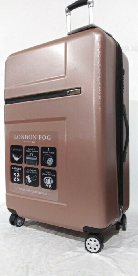 $340 NEW London Fog Southbury 29" Hard Expandable Spinner Luggage Suitcase Pink