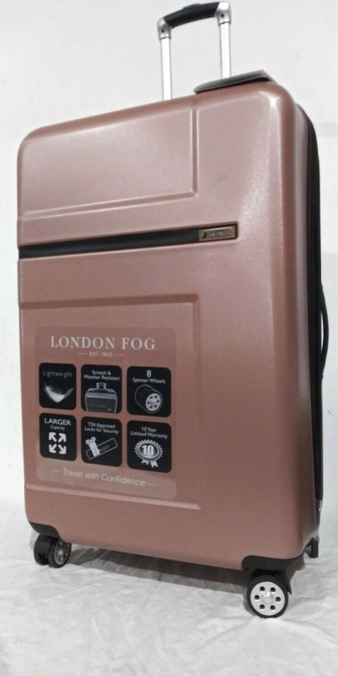 $340 NEW London Fog Southbury 29" Hard Expandable Spinner Luggage Suitcase Pink