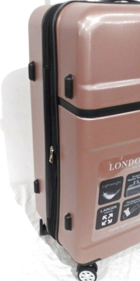 $340 NEW London Fog Southbury 29" Hard Expandable Spinner Luggage Suitcase Pink
