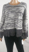 STYLE&CO Women Long Bell Sleeve Scoop Neck Gray Marled Pullover Sweater Plus 0X