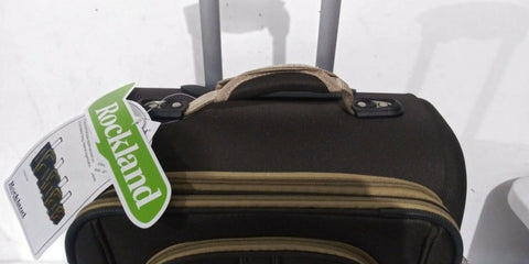 $260 New Rockland Varsity Polo 22" Carry On Luggage Rolling Wheel Suitcase Brown