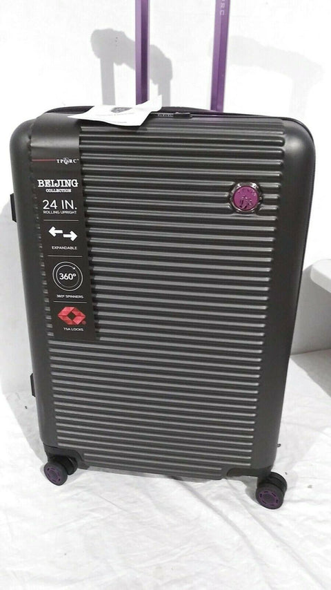 $380 New Traveler's Club Beijing Hard Case 24" Gray Luggage Suitcase TSA Lock