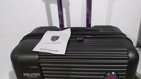 $380 New Traveler's Club Beijing Hard Case 24" Gray Luggage Suitcase TSA Lock