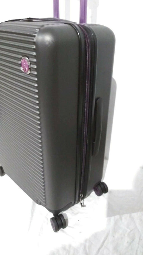 $380 New Traveler's Club Beijing Hard Case 24" Gray Luggage Suitcase TSA Lock