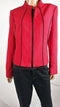 New KASPER Women's Red Long Sleeve Front Zipper Office Blazer Jacket Size 12