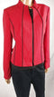 New KASPER Women's Red Long Sleeve Front Zipper Office Blazer Jacket Size 12