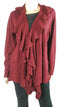 Karen Scott Women Long Sleeve Red Front Open Ruffle Cardigan Sweater Plus 1X