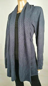 Karen Scott Women Long Sleeve Blue Front Open Textured Cardigan Sweater Plus 1X