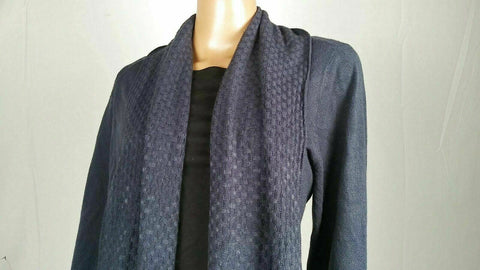 Karen Scott Women Long Sleeve Blue Front Open Textured Cardigan Sweater Plus 1X
