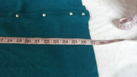 Karen Scott Women Long Sleeve Teal Blue Pearl Button Cardigan Sweater Plus 2X