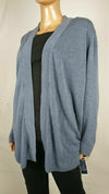 New Karen Scott Women Long Sleeve Blue Knit Front-Open Cardigan Sweater Plus 2X