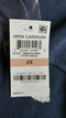 New Karen Scott Women Long Sleeve Blue Knit Front-Open Cardigan Sweater Plus 2X