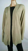 Karen Scott Women Long Sleeve Beige Knit Front-Open Cardigan Sweater Plus 2X