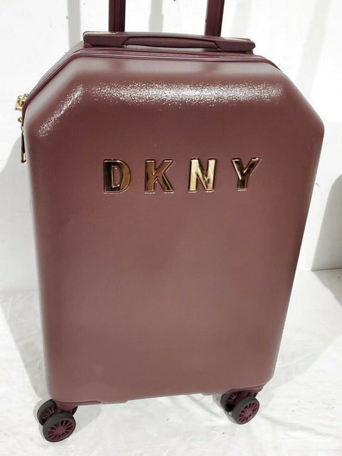 $225 DKNY Allure 20" Hard Spinner Suitcase Luggage Carry On Wine
