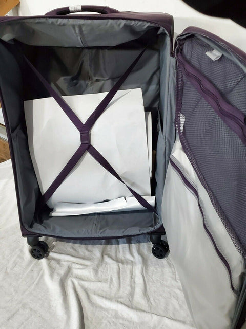 $360 New Delsey OptiMax Lite 28" Expandable Suitcase Luggage Purple Soft Upright