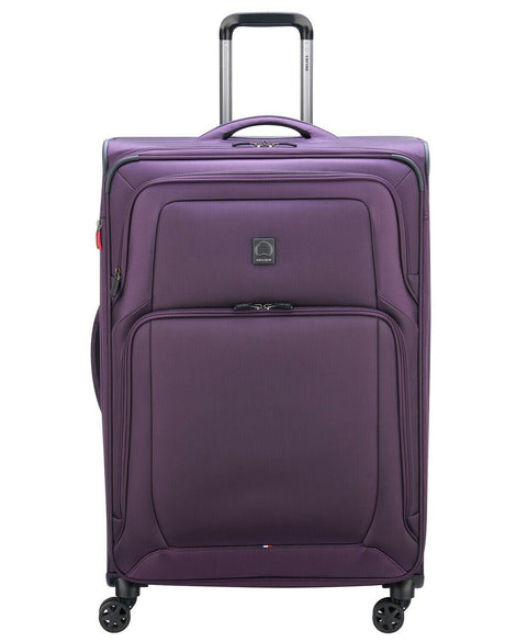 $360 New Delsey OptiMax Lite 28" Expandable Suitcase Luggage Purple Soft Upright