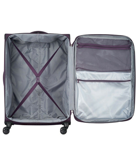 $360 New Delsey OptiMax Lite 28" Expandable Suitcase Luggage Purple Soft Upright