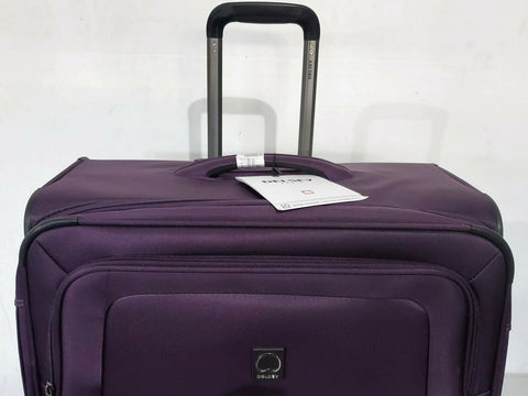 $360 New Delsey OptiMax Lite 28" Expandable Suitcase Luggage Purple Soft Upright