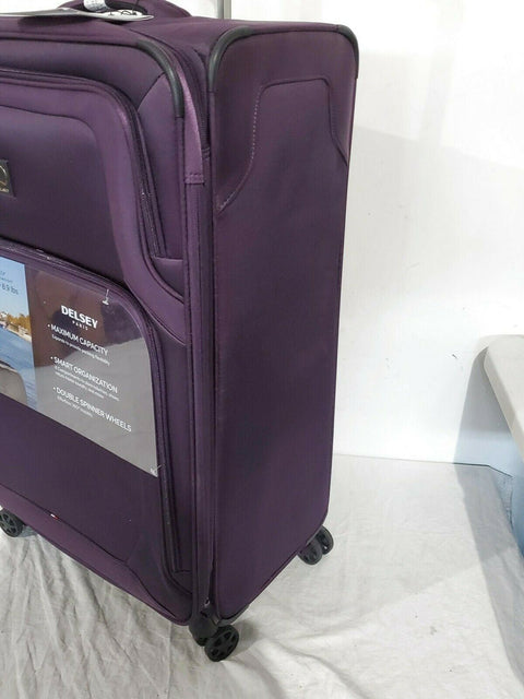 $360 New Delsey OptiMax Lite 28" Expandable Suitcase Luggage Purple Soft Upright