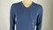 New Alfani Men Blue Ribbed Trim Long Sleeve V-neck Cotton Pullover Sweater Top S