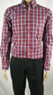 Club Room Men's Pocket Button-Down Dress Shirt Red Plaids Long-Sleeve 16 34 / 35
