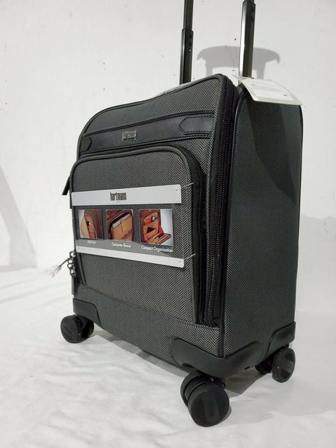 $540 New Hartmann Herringbone DLX Carry-On Under-Seater Spinner Suitcase Luggage